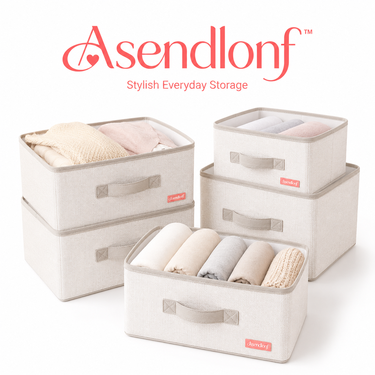 Asendlonf™ Foldable Fabric Storage Baskets