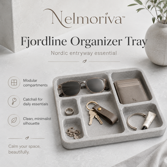 Nelmoriva™ Fjordline Modular Entryway Organizer Tray - Minimalist Catchall for Keys, Jewelry & Wallets