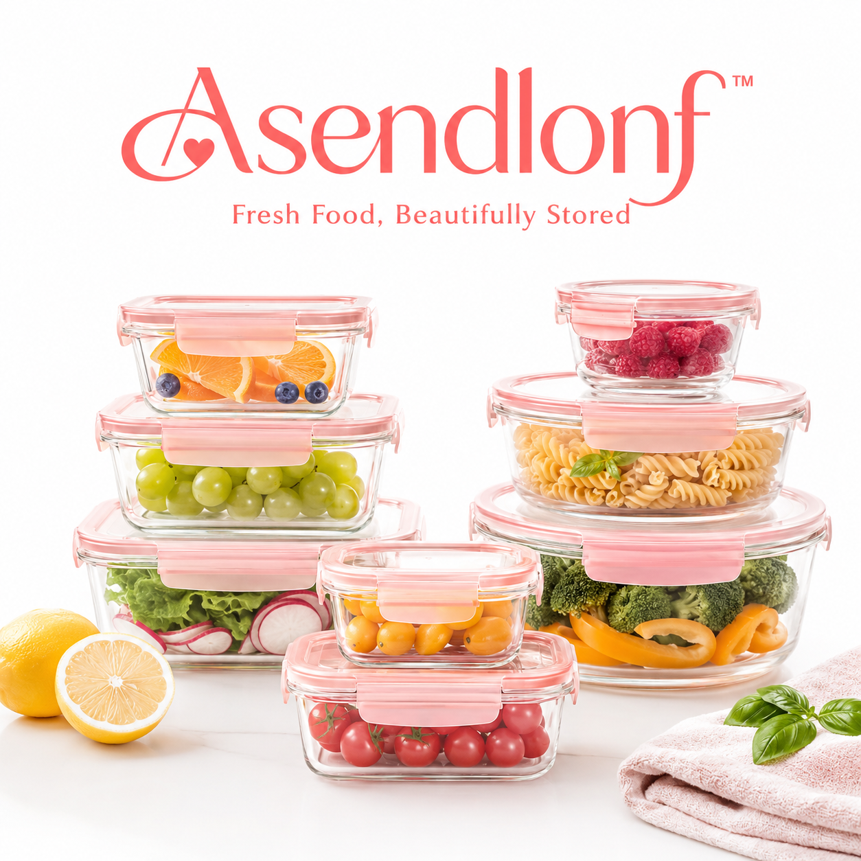 Asendlonf™ Modern Glass Food Storage Container Set