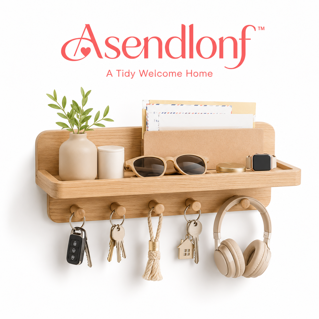 Asendlonf™ Decorative Entryway Key Holder Shelf