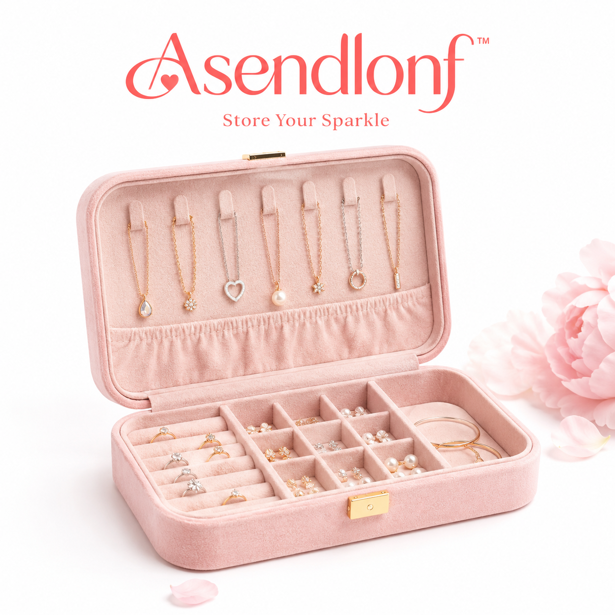 Asendlonf™ Velvet Jewelry & Accessory Organizer Box