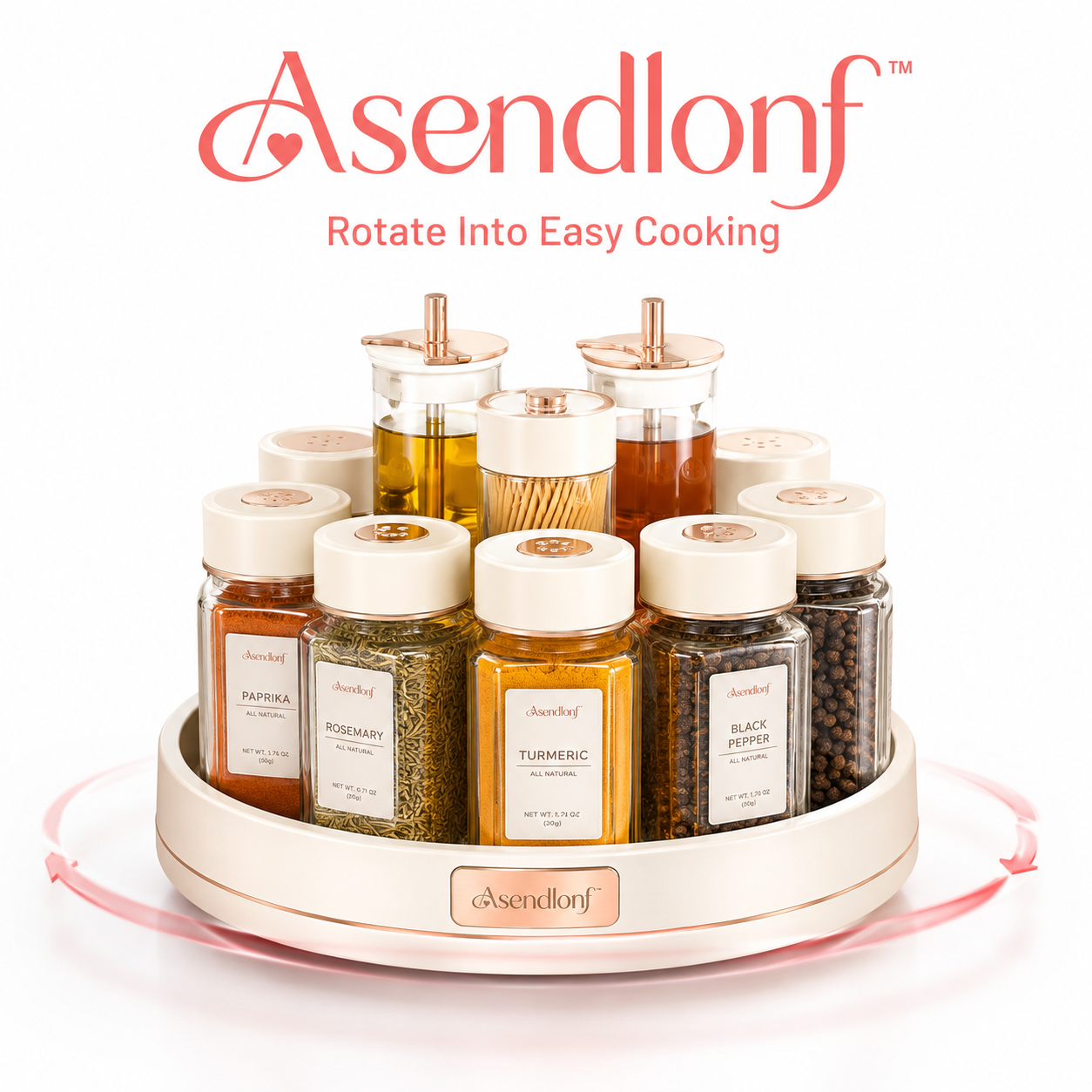 Asendlonf™ Rotating Spice Organizer Tray